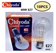 10PCS CHIYODA 40W / 60W / 100W E27 PS60 INCANDESCENT BULB (CLEAR)
