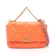 【二手】香奈兒 (Chanel) 19 Dixneuf Matelassé AS1160 霓虹橙色皮革單背包 CHANEL19 Matelassé 鏈條肩背包 女士二手 A