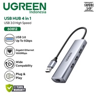 UGREEN 60812 USB HUB 5 in 1 USB a to 3 USB 3.0 RJ45 LAN Ethernet Micro USB 5V Input Adapter Adapter