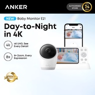 Anker Eufy Baby Monitor E21 - 4K Ultra HD Camera & 720p Display Pan & Tilt Two-Way Audio Night Visio
