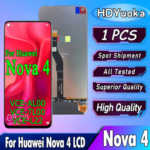 6.4" High Quality For Huawei Nova 4 LCD VCE-AL00 VCE-TL00 VCE-L22 Display Screen Touch Digitizer Ass