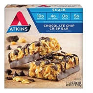 Atkins Snack Bar, Chocolate Chip Crisp/Nutty Fudge Brownie/Peanut Caramel Cluster/Vanilla Pecan Cris
