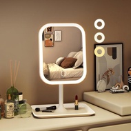 3 Modes Rechargeable LED Desk Mirror Dressing Table Mirror Beauty Makeup Mirror Fill Light Adjustabl
