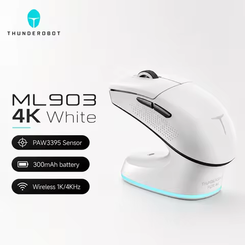 Thunderobot ML903 TriMode Wireless Gaming Mouse PAW3395 Lightweight 26000 DPI With Charging Base Erg
