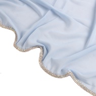 Shiny Crystal Edge Chiffon Hijab Scarf Head Scarf Headwraps for Women Foulard En Mousseline Hijabs f
