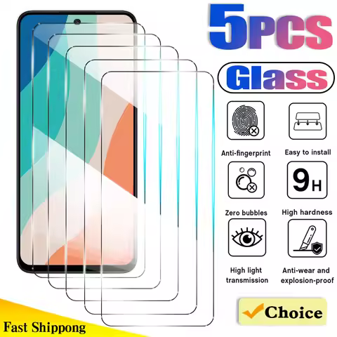 5PCS Full Cover Screen Protector For Xiaomi Redmi 10 10X 5G 10C 12 13 Tempered Glass For Redmi K20 K