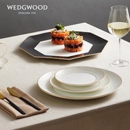 WEDGWOOD威基伍德金色幾何17-33cm圓盤歐式骨瓷點心水果牛排餐盤