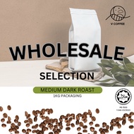 1kg- ( WHOLESALE ) V Coffee - Coffee Beans (Medium Dark Roast ) cafe use Arabica Coffee Bean
