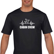 Men t shirt Cabin Crew T Shirt - Aviation T Shirt - Aircraft Heart Beat T Shirt