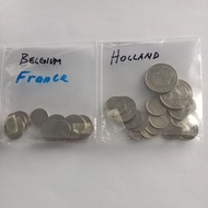 Europe Old Coins Used Before, No Value For Collection Only . Netherlands ×16coins,France×7coins, Bel