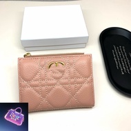 Best Sellers❤ Trendy BEST Luxury Series-D Brand Rattan Grain Leather Women's Bi-Fold Short Card Bag 