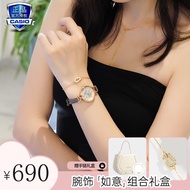 卡西欧（CASIO）手表女礼物送女友sheen系列小盘细表带女士手表时尚腕表日韩表 优雅灰色表带SHE-4536GL-8A
