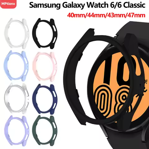 Case for Samsung Galaxy Watch 6 40mm 44mm Screen Protector PC Bumper All-Around Galaxy Watch6 Classi