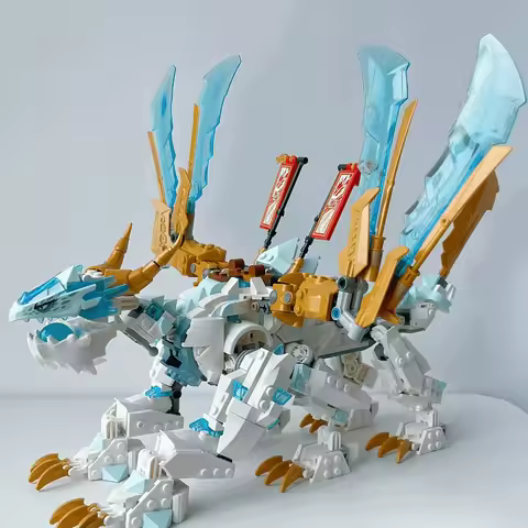 Creative Ice Dragon Creature Model Building Blocks Fit71786 Assembled Bricks Toys Birthday Christmas