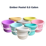 CASUAL BUCKET 0.5 GALLON PASTEL (1 PCS) PLASTIC BUCKET SOAP CONTAINER COLORFUL BATH UTENSILS (1 PCS)