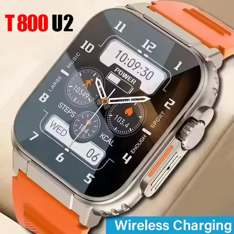 New T800 Ultra 2 Men Women Wireless Charging Bluetooth Heart Rate Blood Pressure Smart Watch For App