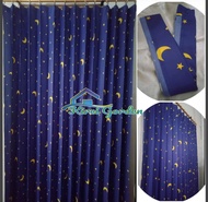 GORDEN PLISKET JENDELA PINTU MURAH | GORDEN MOTIF BULAN BINTANG BIRU NAVY| GORDEN PINTU KAMAR TIDUR | GORDEN JENDELA PANJANG 2 METER | GORDEN JENDELA MINIMALIS | HORDENG | KORDEN |  GORDEN JENDELA PENDEK | GORDEN JENDELA 150x150 CM | GORDEN TERBARU 2023