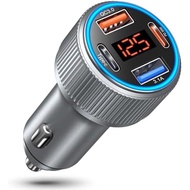 Car Charger USB C, 65W Multi Port Dual 12V Cigarette Lighter USB Car Charger Adapter with Voltage Di