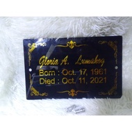 Tombstone/#Lapida made in acrylic 7x 11inches, 3mm thickness, waterproof &amp; w/ free 2 stainless bolt.