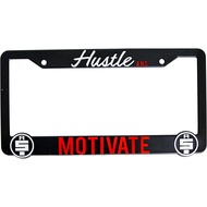 Hustle and Motivate 3D Raised License Plate Frame for Nipsey Hussle (Red)
