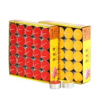 100pcs Yellow Red Color4 Hours Praying Candle Tea Light Candle Yellow/Red Plant Base Candle Aluminiu