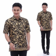 Baju Batik Pria Batik Batik Motif Bakung Prada Emas
