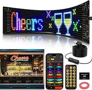 LUXONIC Super Brighter 34.8x10.2CM Scrolling LED Sign Display,USB 5V Flexible Programmable Screen wi