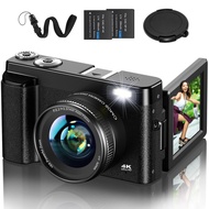 Jumobuis Digital Camera 4K Compact Autofocus Mirrorless Camera 48MP 16x Zoom Image Stabilization 180