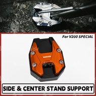 For LAMBRETTA V200 SPECIAL Side Stand Support Single Kick Stand Foot Shoe Enlarger Pad Accessories