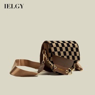 FB2 IELGY ladies street wide shoulder strap wild checkerboard messenger bag