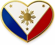 Philippine Heart Flag Enamel Pin | Filipino Pride Pin, Small, Alloy Steel, no gemstone