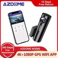 AZDOME M300S Car Recorders 4K+1080P Rear Camera (Free 64G TF) 800MP Lens GPS Wifi Car DVR Voice Cont