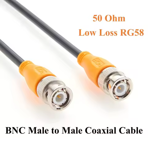 BNC Male to Male Coaxial Cable 50 Ohm Low Loss RG58 RF Coax Jumper Cable for RF Antenna, Test Equipm