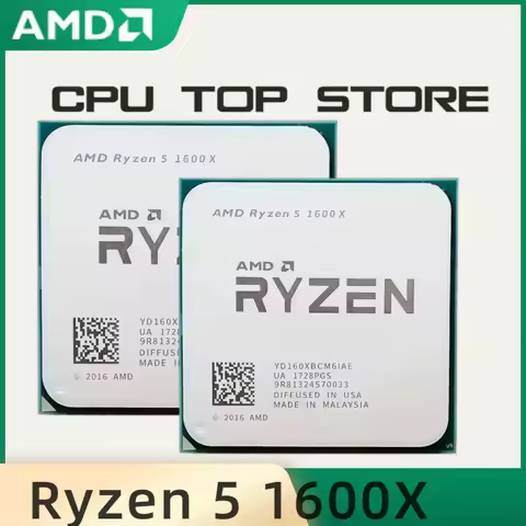 AMD R5 1600X Six-Core Twelve-Thread 3.6 GHz CPU 95W L3=16M Socket AM4 AMD Ryzen 5 1600X In Stock