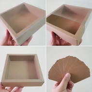 (5 Pcs) Cake Box Layer Legit Fruitcake Box Sponge Cake Brownies Mica Lid Size 13x13x4cm