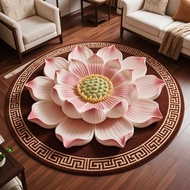 Tranh phong cảnh sen Thảm tròn quỳ Mat ghế thảm trải sàn sofa nhà phòng khách phòng ngủ phòng tắm Th