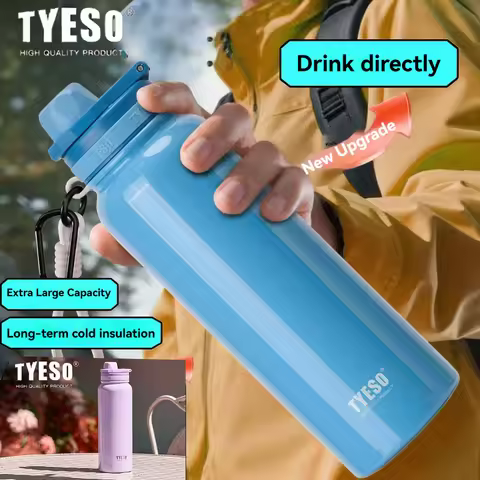 TYESO Stainless Steel Thermal Cup Car Insulated Flask Water Tumbler for Outdoor Sports Thermos Bottl