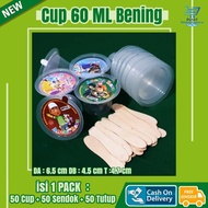 MALANG PLASTIC CUP ICE CREAM CUP/ 60 ML BENING ICE CREAM PLASTIC CUP/ /