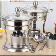 Stainless Steel Mini Steamboat Pot Food Warmer & Chasing Dish Set
