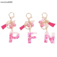 meisha888 Fashion DIY A-Z Letters Keychain Metal Holder Pendent Women Car Key Ring Simple Letter Nam
