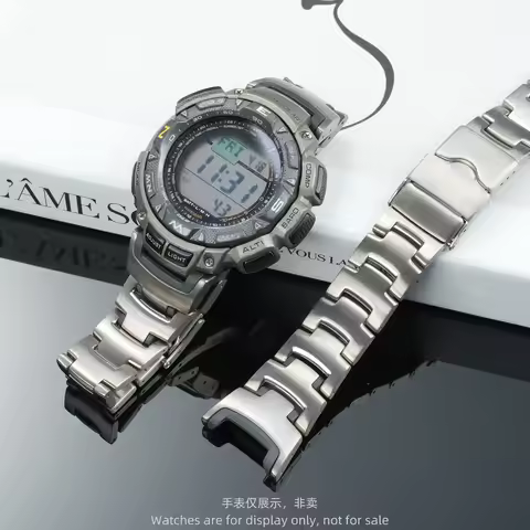 Titanium Band for Casio Pro Trek PRG-240 PRG-130 PRW-1500 Watch Replacement Strap Sport Bracelet