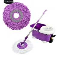 🍁360 Degree Rotating Head Easy Magic Microfiber Spinning Floor Cloth Mop Head