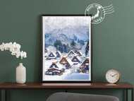 日本手工製拼圖・白川鄉、岐阜・日本風景・送禮、擺設、裝飾