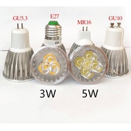 2-pin LED light bulb, GU 10 - 5W socket - 3 color mode bulb