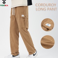 Yooka Men Corduroy long Pants With Five Pocket Korean Corduroy Straight Cut Pants Men's casual Selua