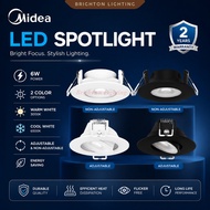 Midea 6W LED Spotlight Recessed Ceiling Light | Ultra Thin Design | White & Black | Fixed & Adjustab