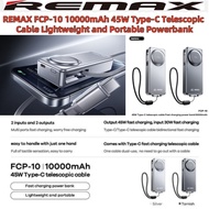 (NO COD) REMAX FCP-10 PD45W 10000mAh Powerbank Type-C Cable Telescopic Cable Lightweight and Portabl