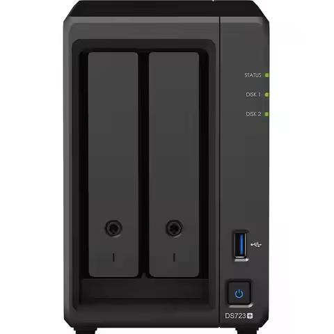 Diskstation Ds723+ Nas Server with Ryzen 2.6Ghz Cpu, 32Gb Memory, 8Tb Hdd Storage, 1Tb M.2 Nvme Ssd,