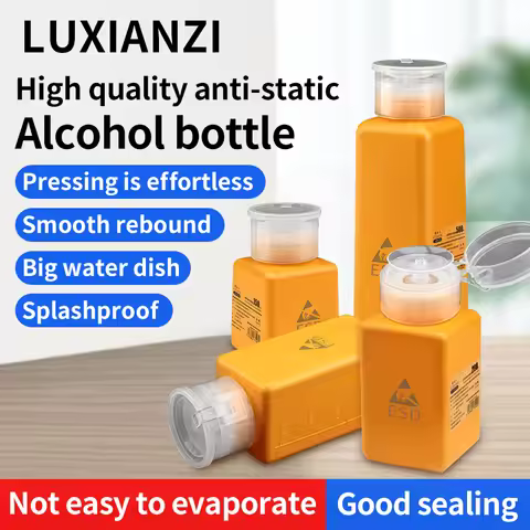 LUXIANZI Anti-Static Press Alcohol Dispenser Bottle For Isopropyl Alcohol Degreaser 360° Leakproof S