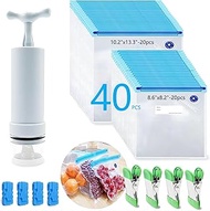 MOMODA Sous Vide Cooking Bags - Set of 40 | BPA-Free Reusable Vacuum Seal Bags with Air Valve for Jo